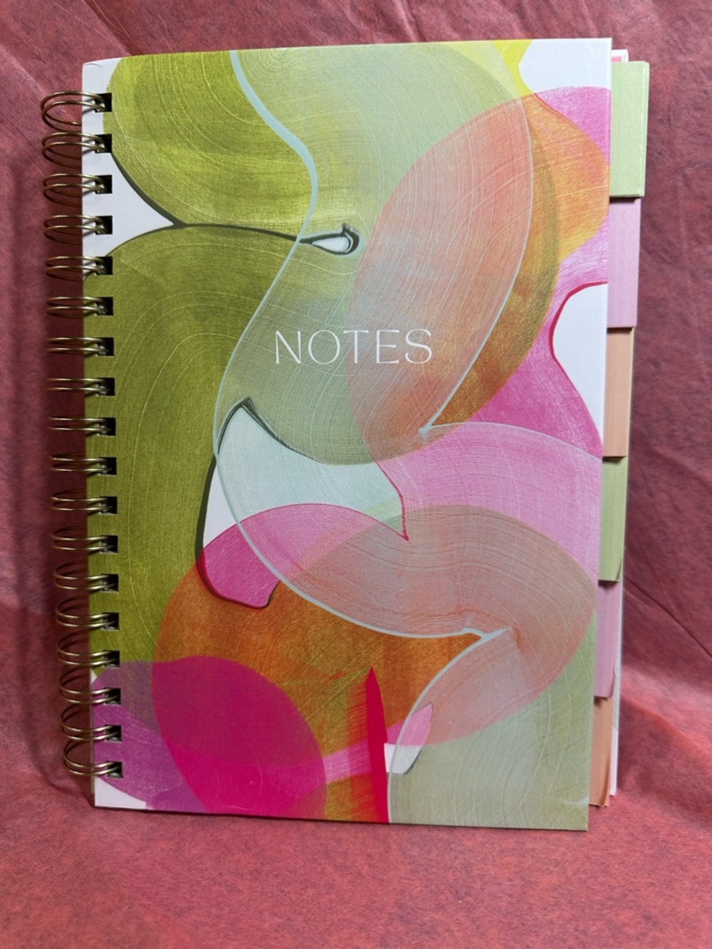 Studio Abstract Floral Notebook in Pink, Green, Orange